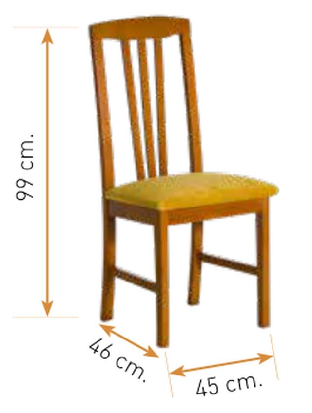 Medidas de la silla de comedor clásica modelo 39: alto 99 cm · ancho 45 cm · fondo 46 cm