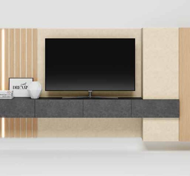 Fotografía de composición modular de salón de la colección FRESH, en acabado Amazonas / Ágata / Blanco.