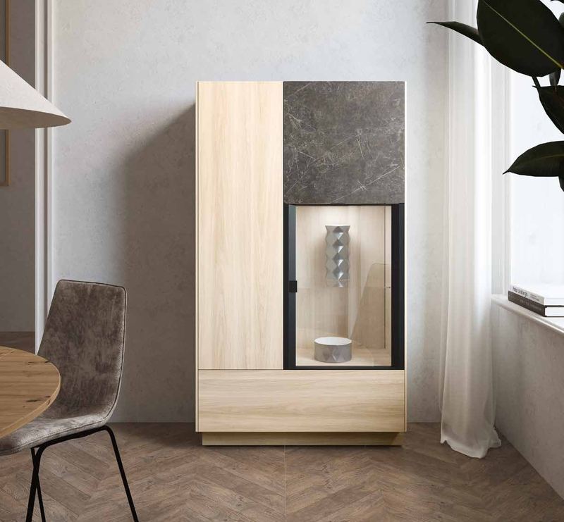 Fotografía de aparador de salón de la colección FRESH, en acabado Etna / Roma.