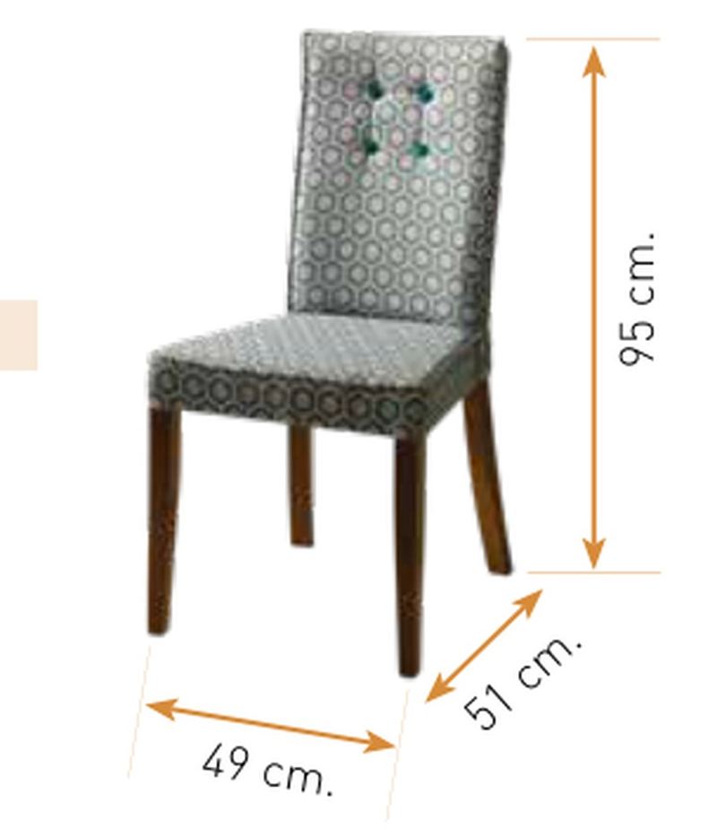 Medidas de la silla de comedor modelo 175: alto 95 cm · ancho 49 cm · fondo 51 cm