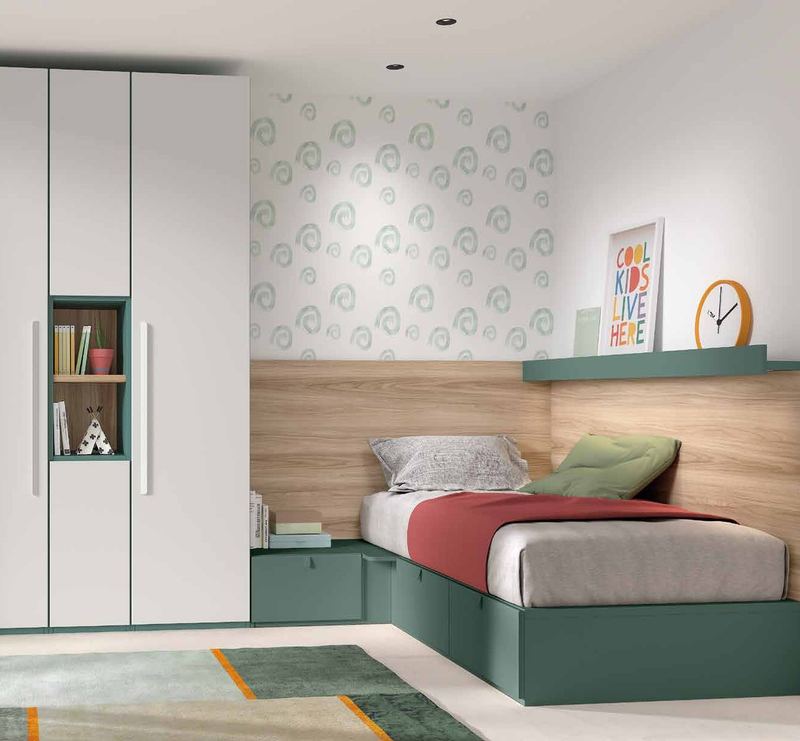 Dormitorio juvenil - Composición AD059, fotografía de catálogo del fabricante
