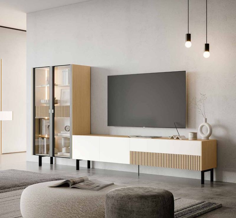 Fotografía de composición modular de salón de la colección FRESH, en acabado Tao / Blanco.