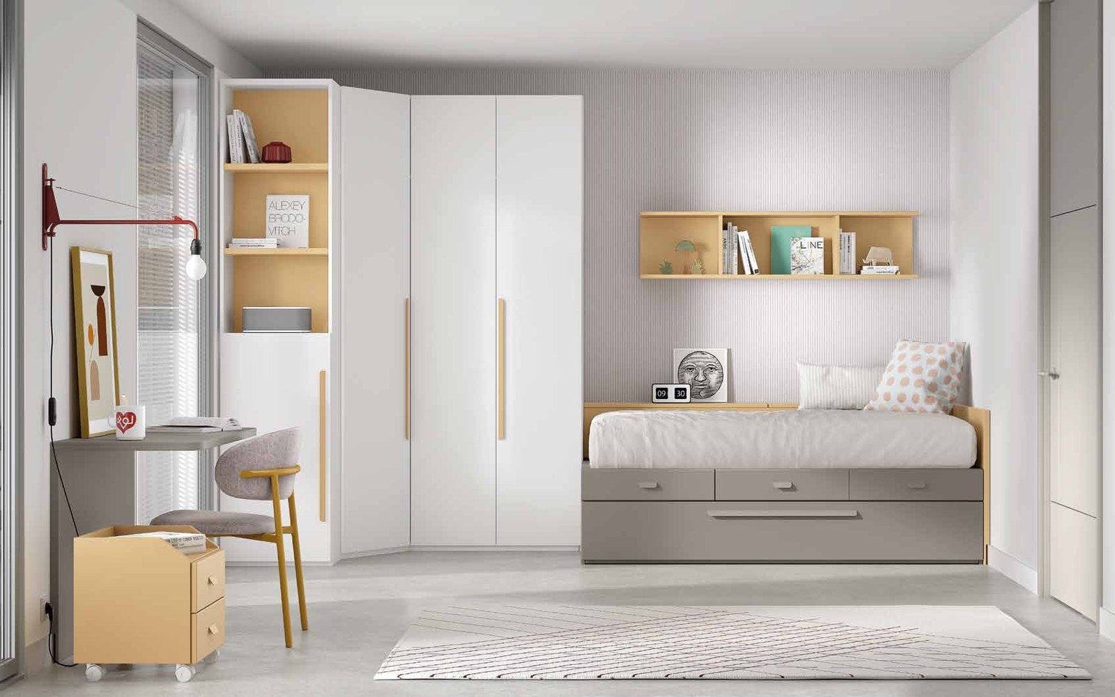 Dormitorio juvenil - Composición AD058, fotografía de catálogo del fabricante