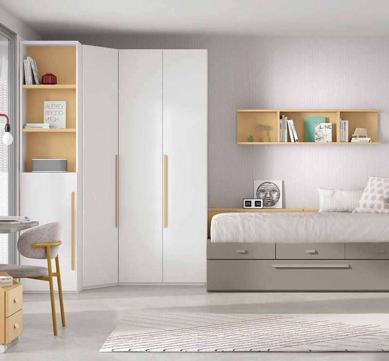 Dormitorio juvenil - Composición AD058, fotografía de catálogo del fabricante
