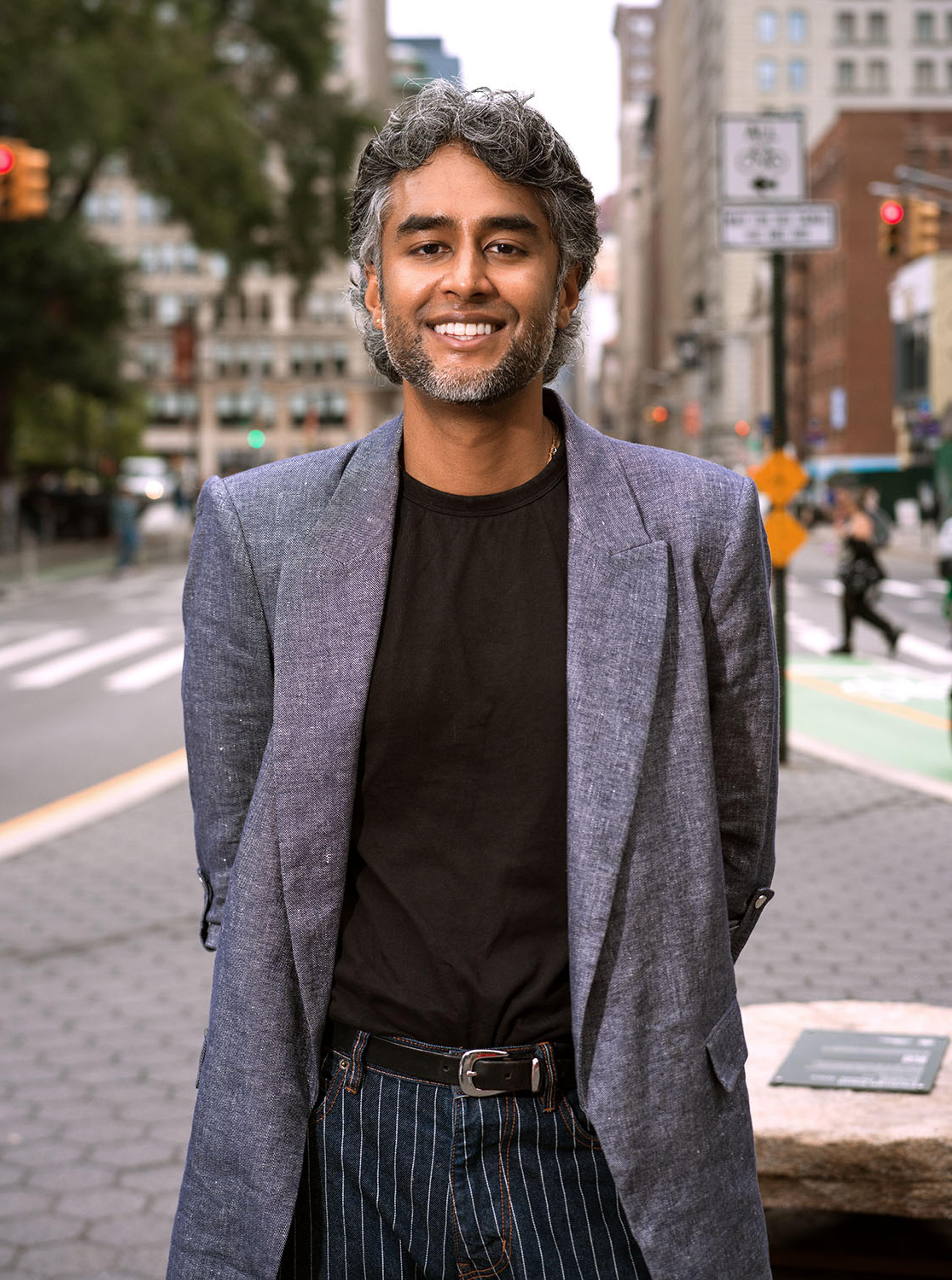 Dr. Kavin Fatehchand, MD-PhD, on a New York City street.