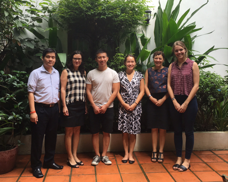 AIP Foundation’s Cambodia Country Director, Pagna Kim; CEO, Mirjam Sidik; Development Coordinator, Peggy Moriarty; and Policy Change Implementation and Enforcement Advisor, Louis Goldman, join USAID-DIV representatives Erin Crosset (right) and Duc Tran (center).