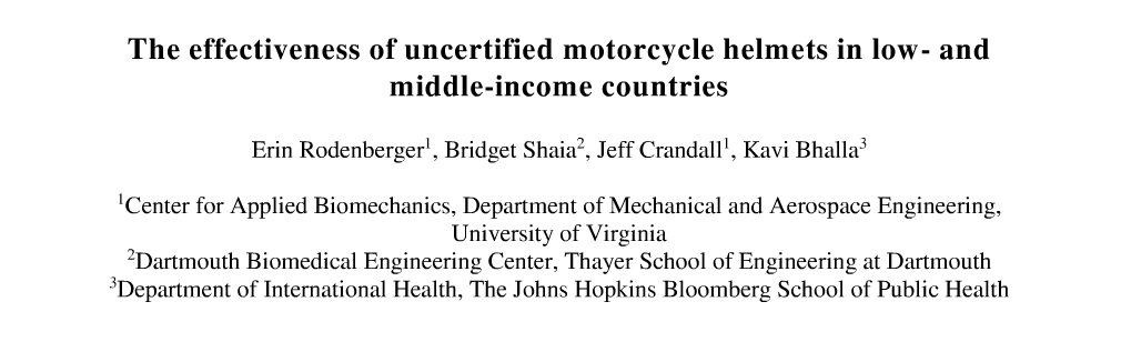 A snapshot from the abstract out of the University of Virginia’s Center for Applied Biomechanics.