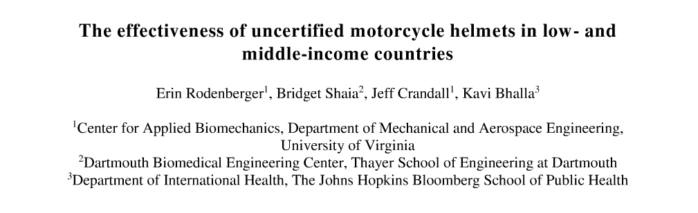 A snapshot from the abstract out of the University of Virginia’s Center for Applied Biomechanics.