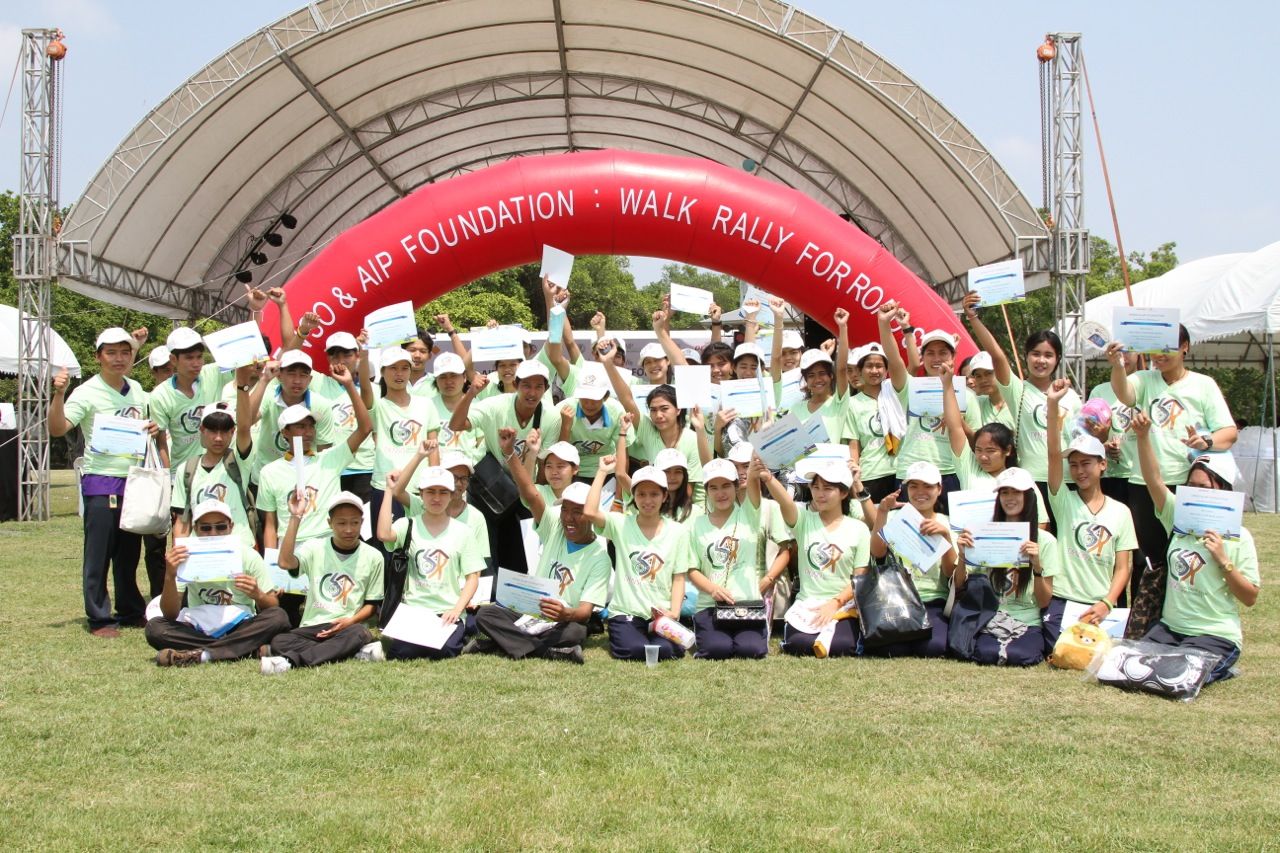 In February, a “Walk Rally for Road Safety” was organized by AIP Foundation Thailand in cooperation with Thai DENSO Group and Road Safety Fund.