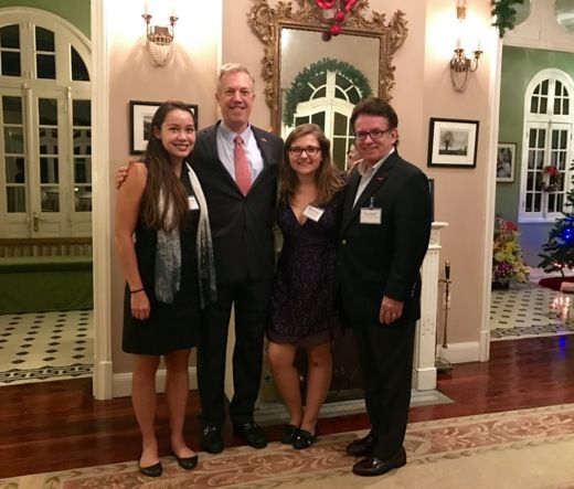 AIP Foundation’s Peggy Moriarty, Molly Ellison, and President Greig Craft with U.S. Ambassador to Vietnam, Ted Osius, in Hanoi.