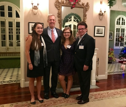 AIP Foundation’s Peggy Moriarty, Molly Ellison, and President Greig Craft with U.S. Ambassador to Vietnam, Ted Osius, in Hanoi.