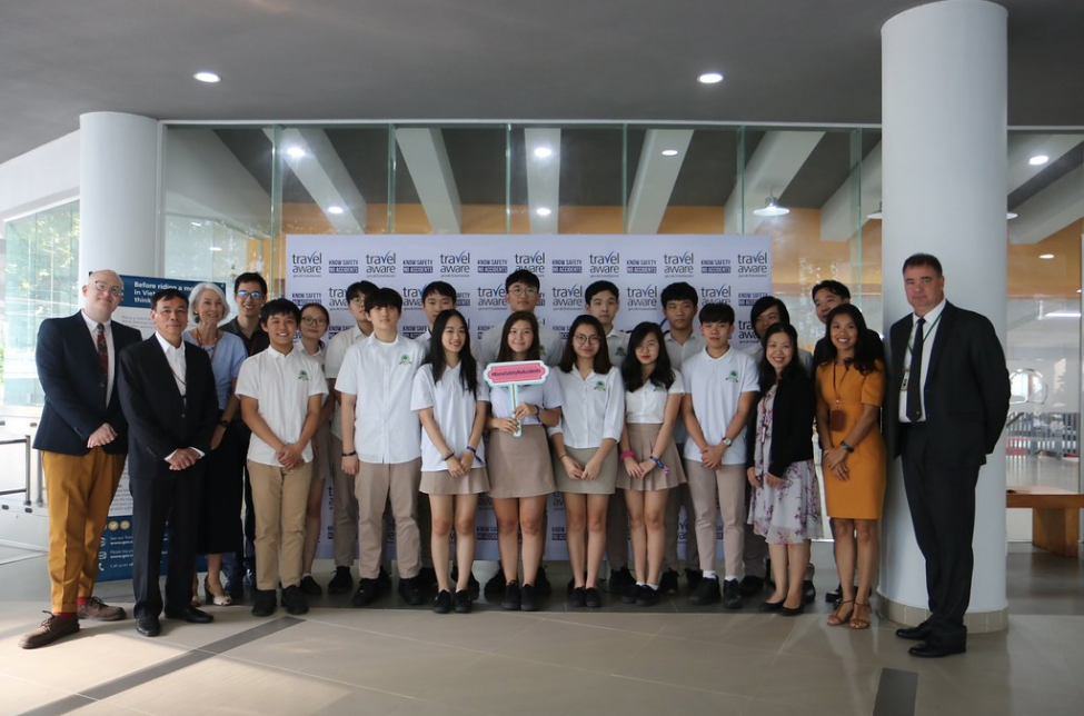 British Consulate General promotes motorcycle and helmet safety for students and teachers in Vietnam
