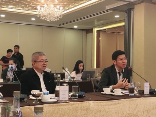 LDP members in discussion at the preparatory meeting.