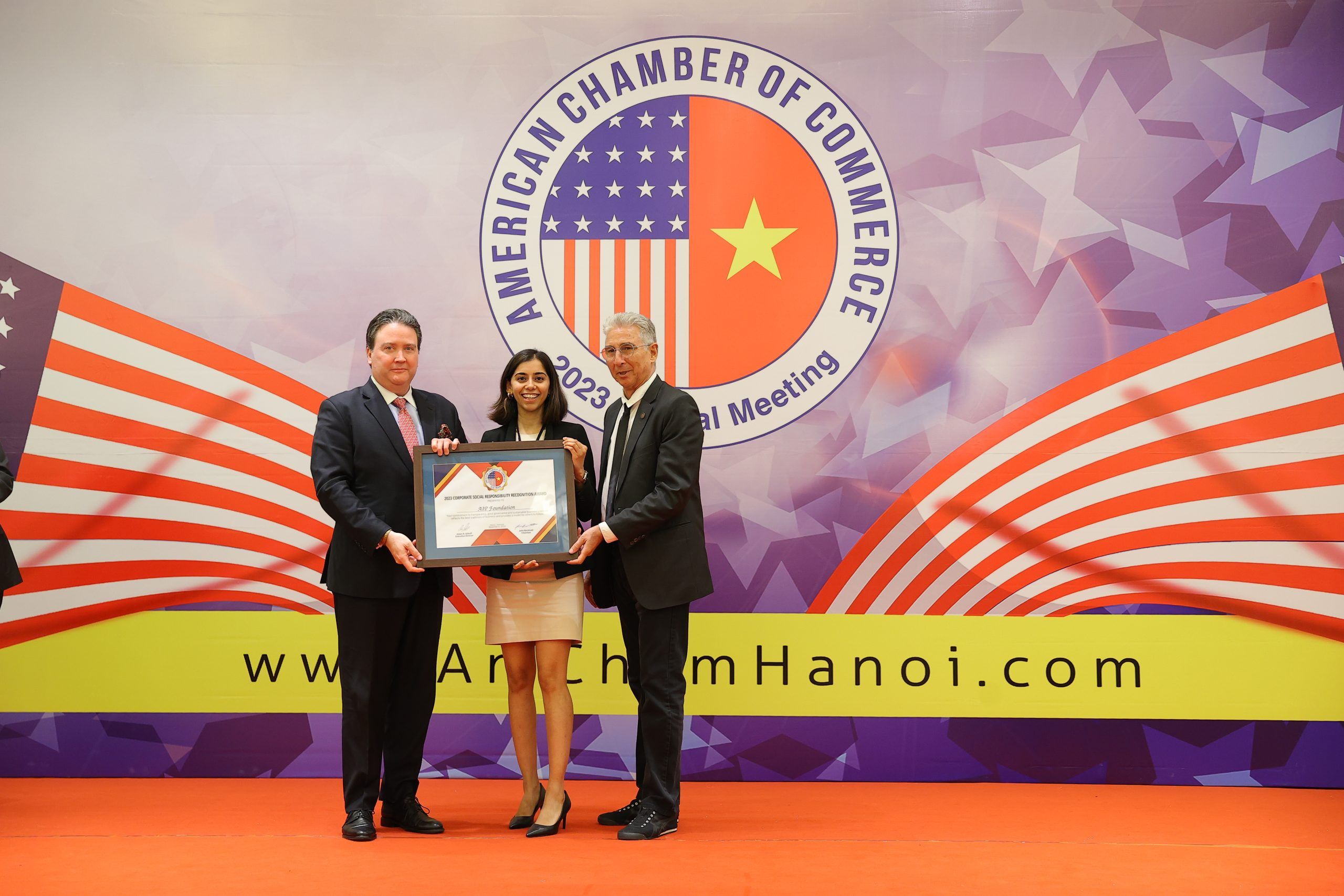 AIP Foundation receives the AmCham CSR Recognition Award 2023 for its contribution to safer mobility across Vietnam