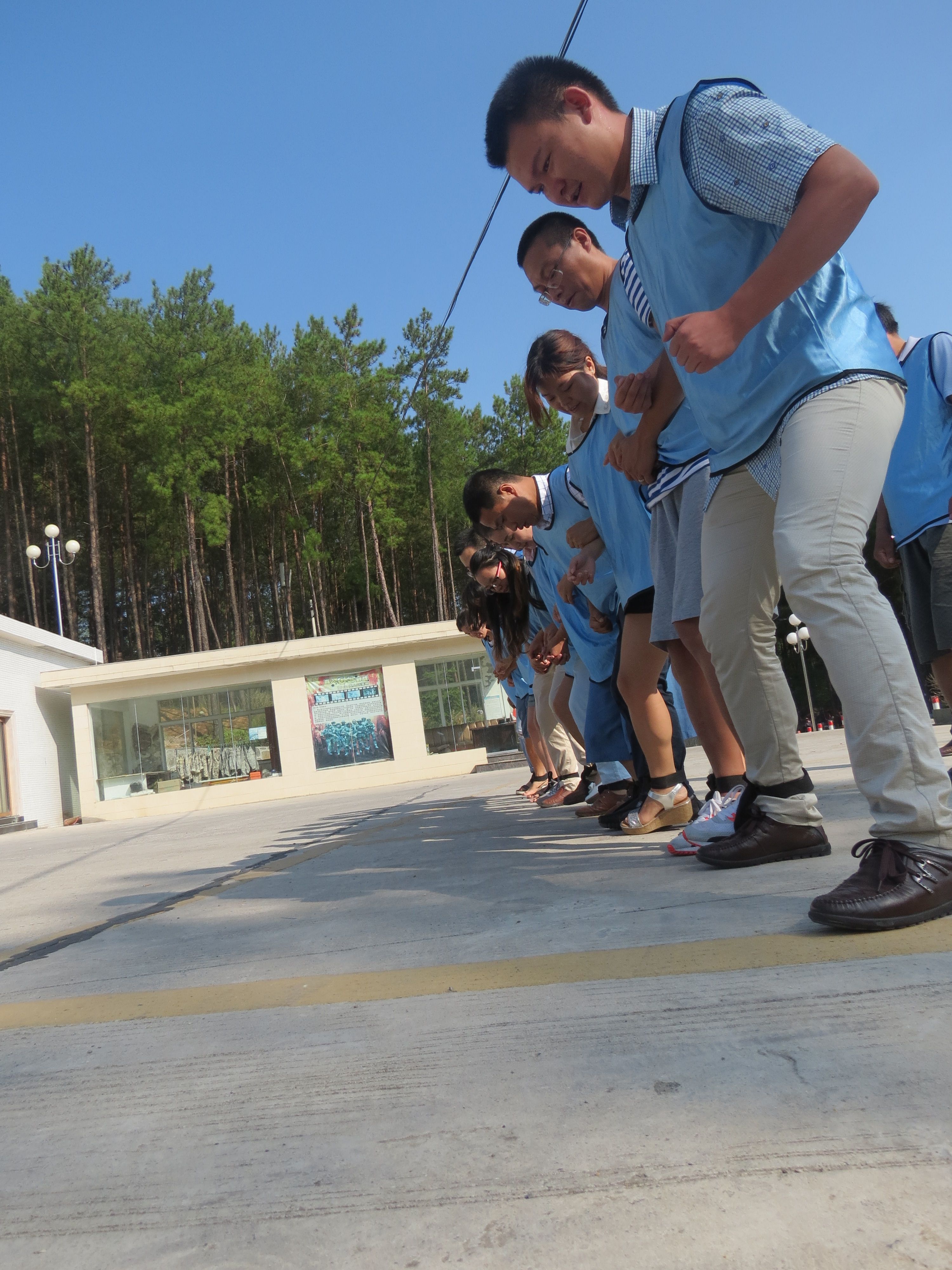 Walk Wise project partners participate in a team-building activity during the retreat.