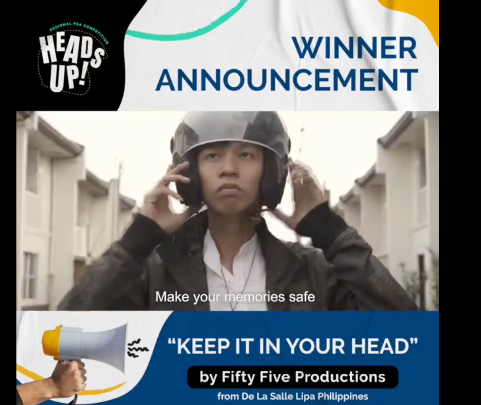 Winning helmet safety video of the Heads Up! campaign puts young voices at the heart of solving the global road safety crisis