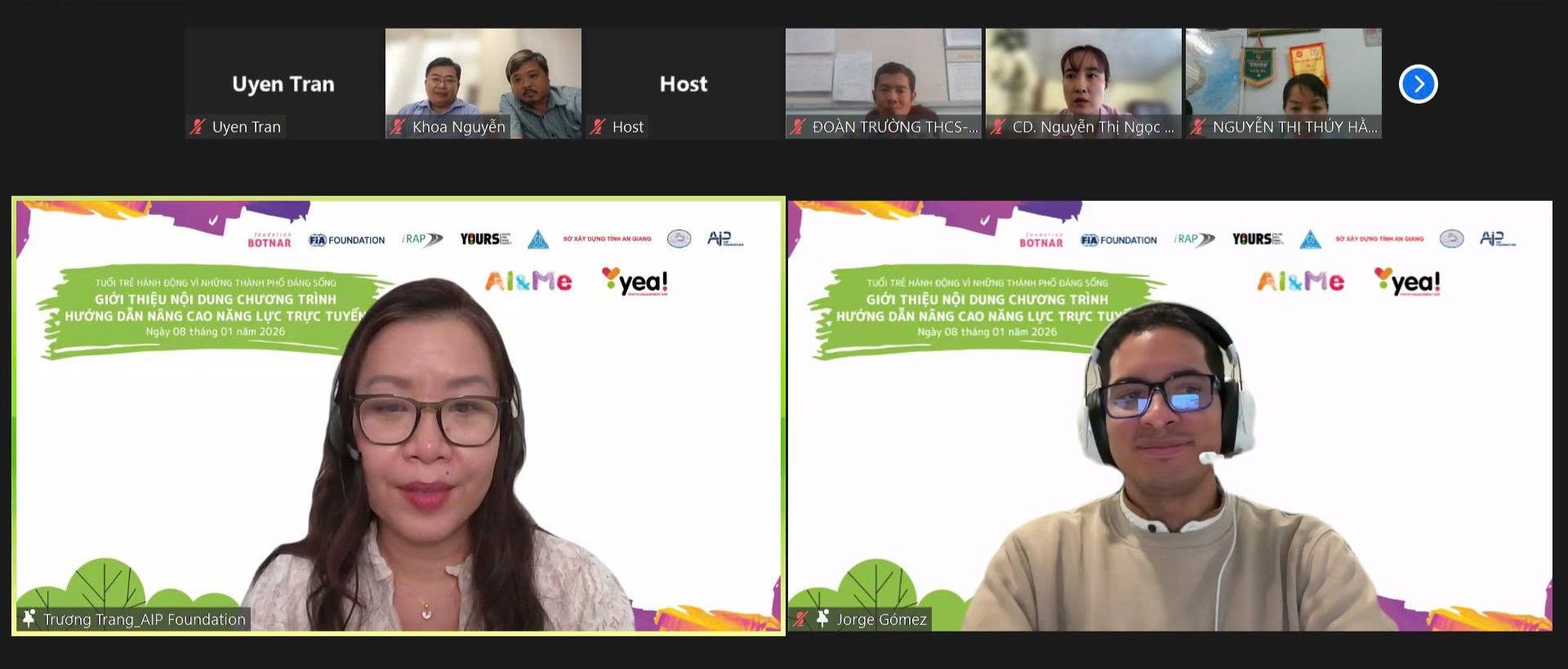 The workshop began with an introduction to the objectives and activities of the AI&Me program by Trang Truong, Senior Program Manager at AIP Foundation, and was facilitated by Mr. Jorge Leonardo Gomez Ayala, Capacity Development Manager at Youth for Road Safety (YOURS).