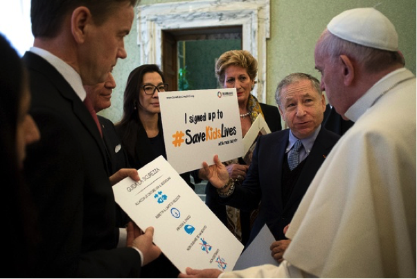 His Holiness Pope Francis showed great interest in #SaveKidsLives and signed in support of the campaign. Credit: savekidslives2015.org