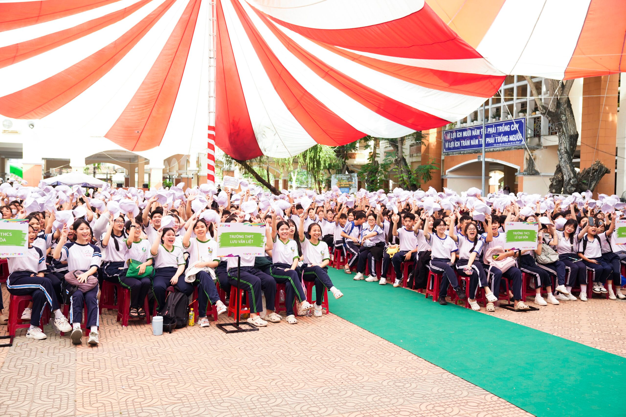 Students enjoying the launching activities at their local school in Ving Long, Province, Vietnam.