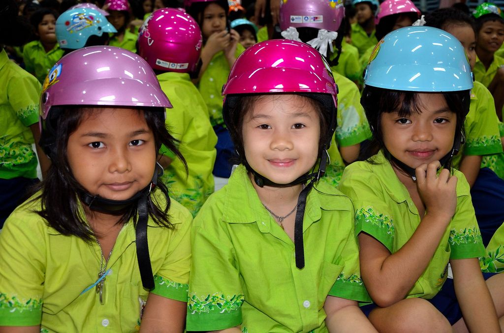 AIP Foundation and Save the Children pilot helmet bank for students in Bangkok