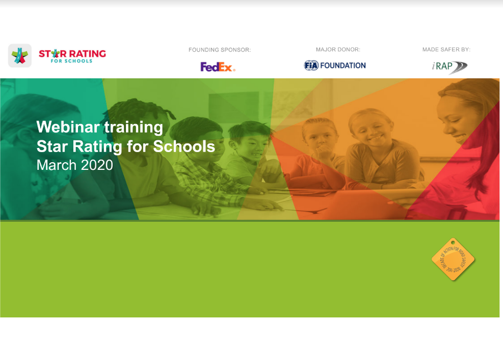 iRAP Virtual Training on Safe Roads 4 Schools (SR4S) Case Study