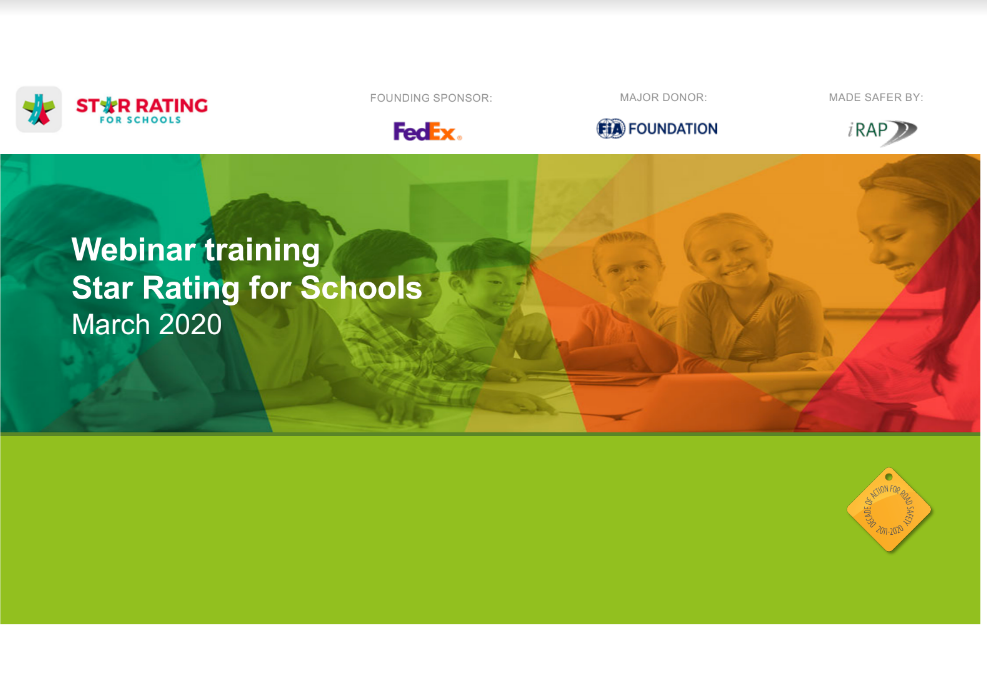 iRAP Virtual Training on Safe Roads 4 Schools (SR4S) Case Study
