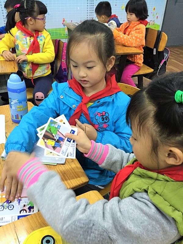 Children learn about road safety through games and fun lessons