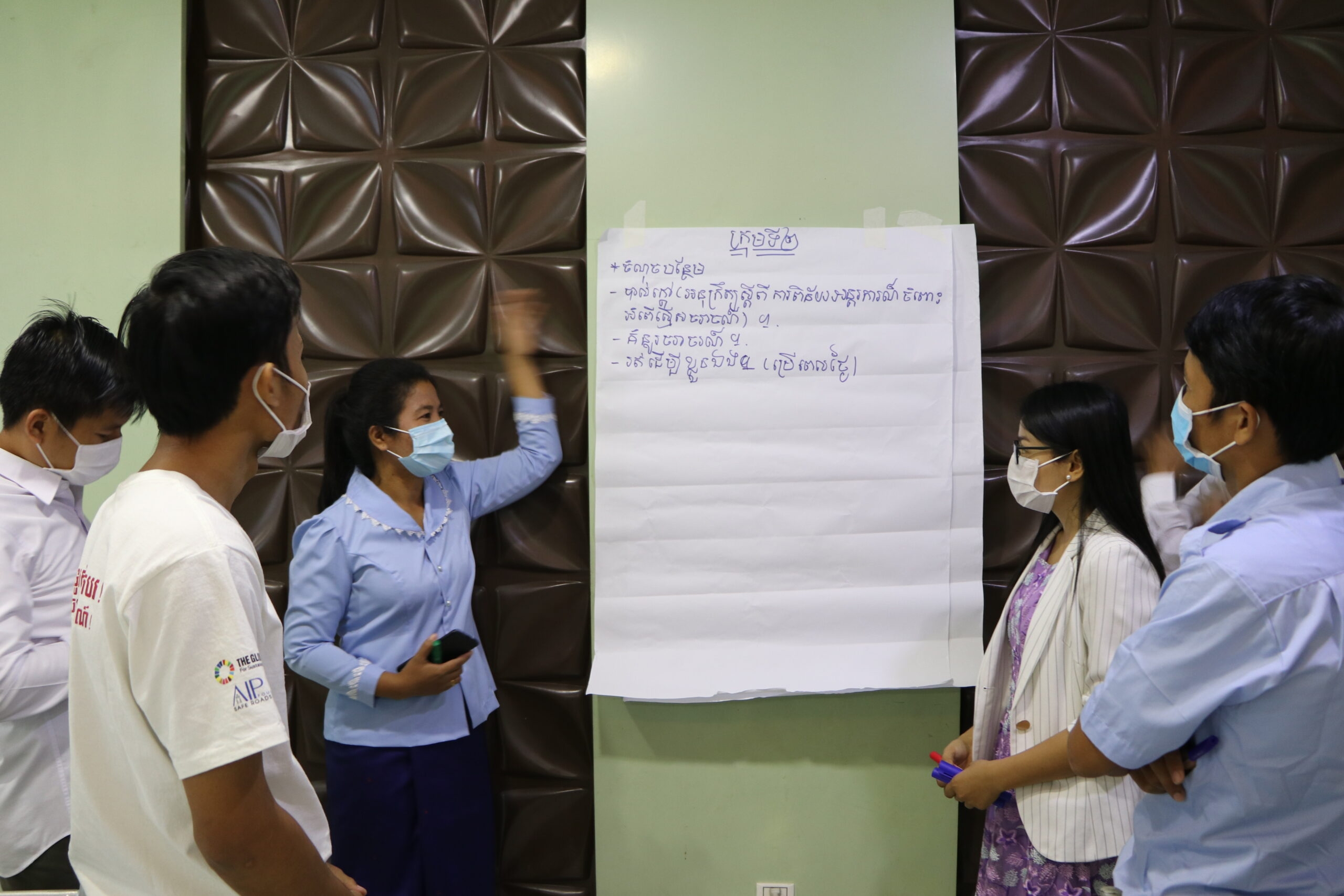 Cambodian university students push for road safety improvements with government officials