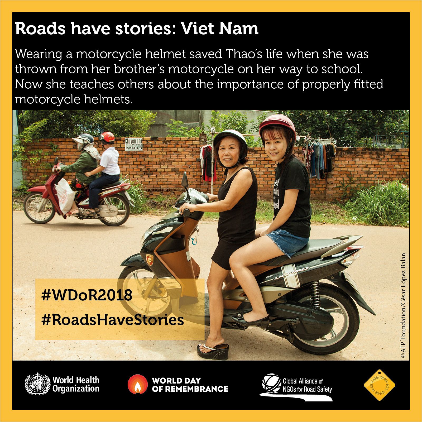 The World Day of Remembrance for Road Traffic Victims will be held on 18 November, 2018