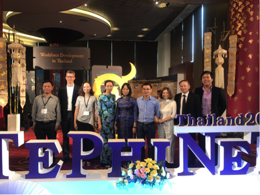Nhan Le Dinh Trong with fellow conference participants at the 9th TEPHINET Global Scientific Conference in Chiang Mai, Thailand.