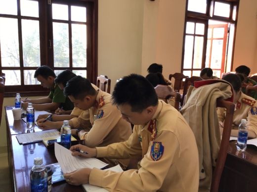 Gia Lai traffic police officers at the capacity building workshop