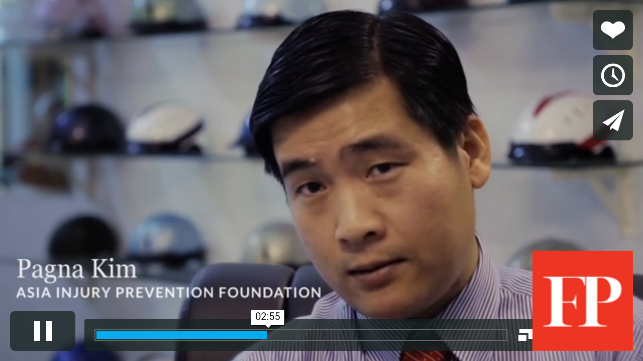 AIP Foundation Cambodia Country Director Mr. Pagna Kim discussing the helmet wearing situation in Cambodia with Foreign Policy Magazine.