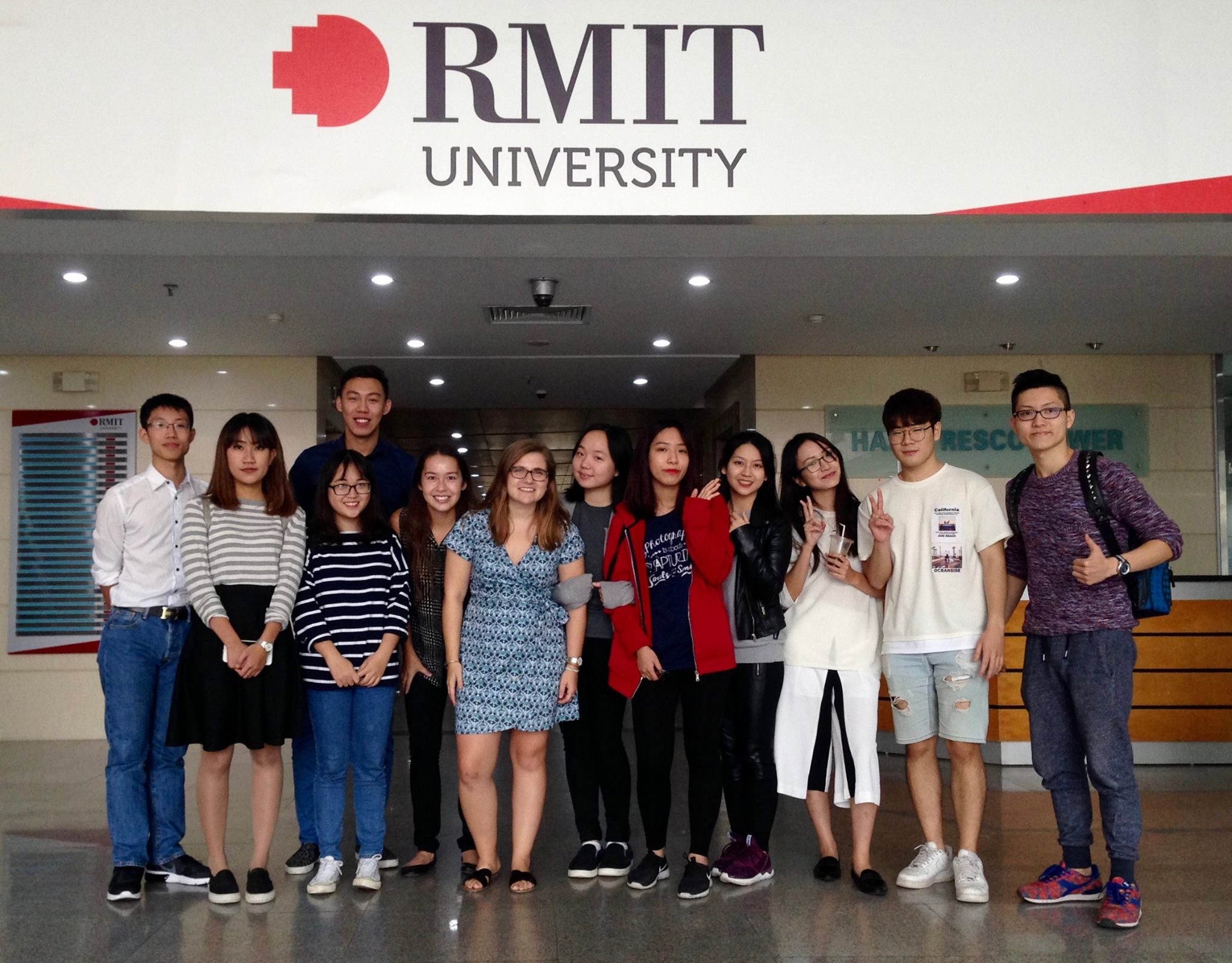 AIP Foundation global staff, Molly Ellison and Peggy Moriarty, join students at RMIT University’s Hanoi campus.