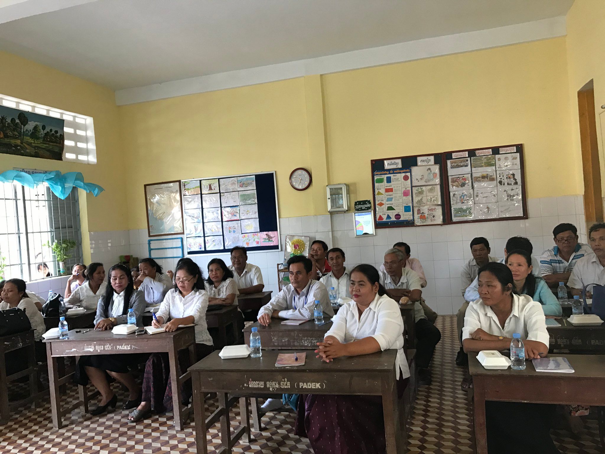 Teachers from two primary schools in Phnom Penh participate in a road safety training workshop.
