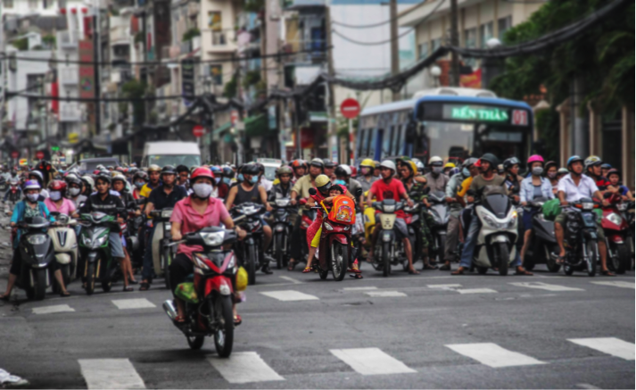 A snapshot of the congestion of Vietnamese roads. Photo credit: Streets of Saigon