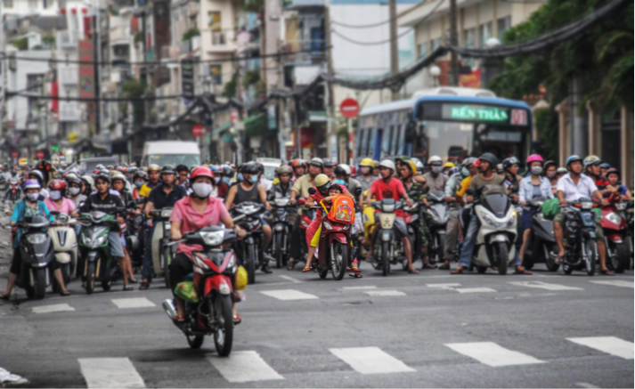 A snapshot of the congestion of Vietnamese roads. Photo credit: Streets of Saigon