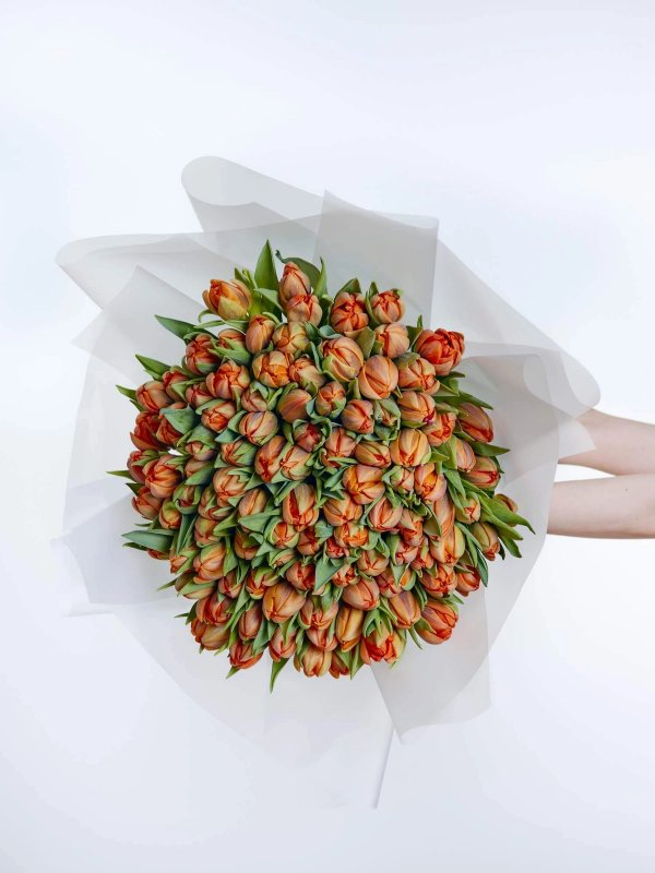 букет из 101 тюльпана Orange — вид 2