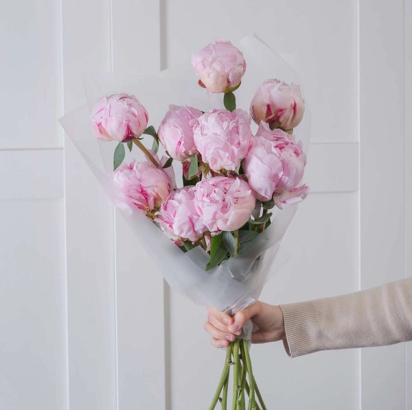 букет из 9 пионов Sarah Bernhardt — вид 2