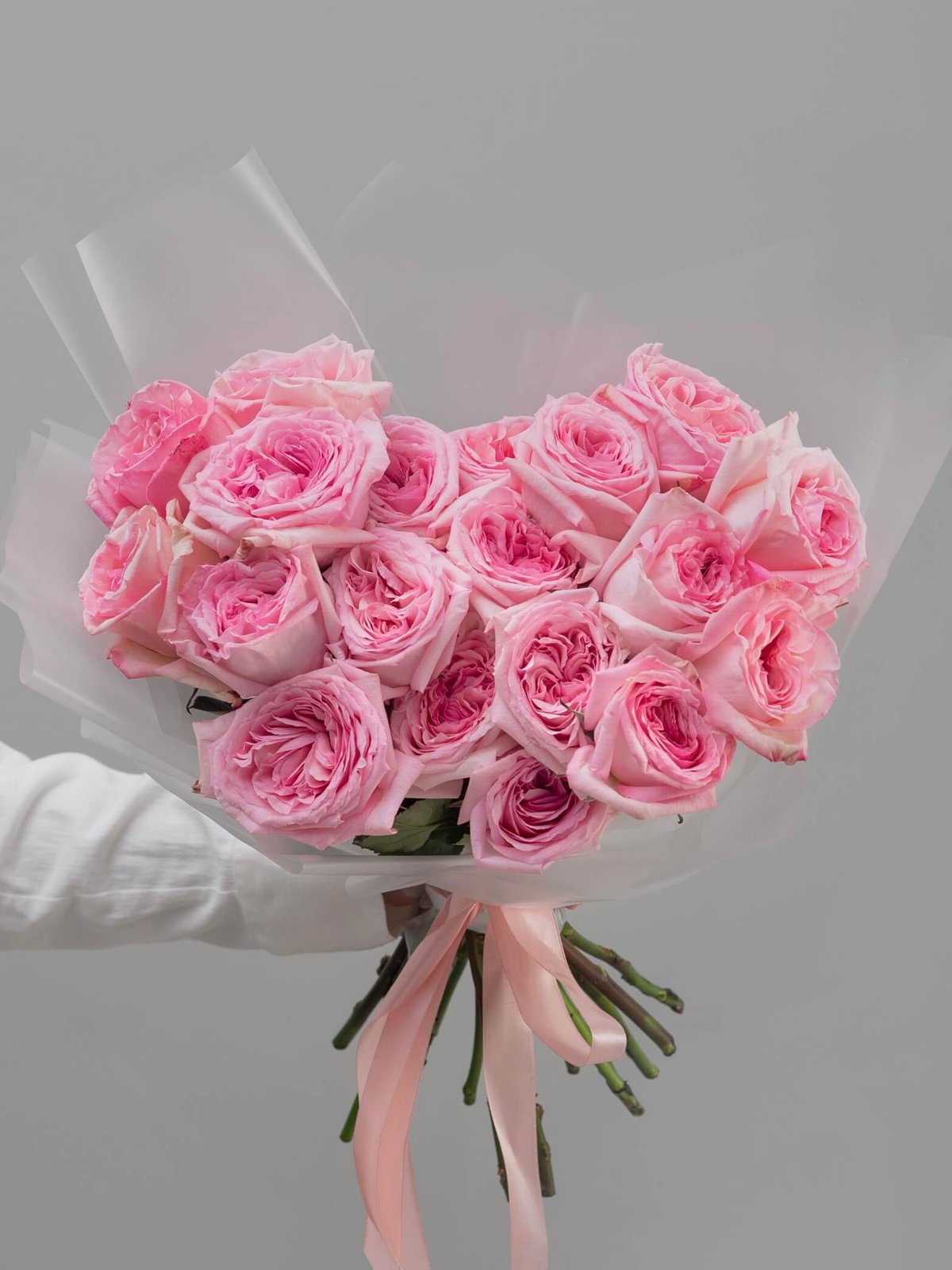 букет из 19 пионовидных роз Pink O'Hara