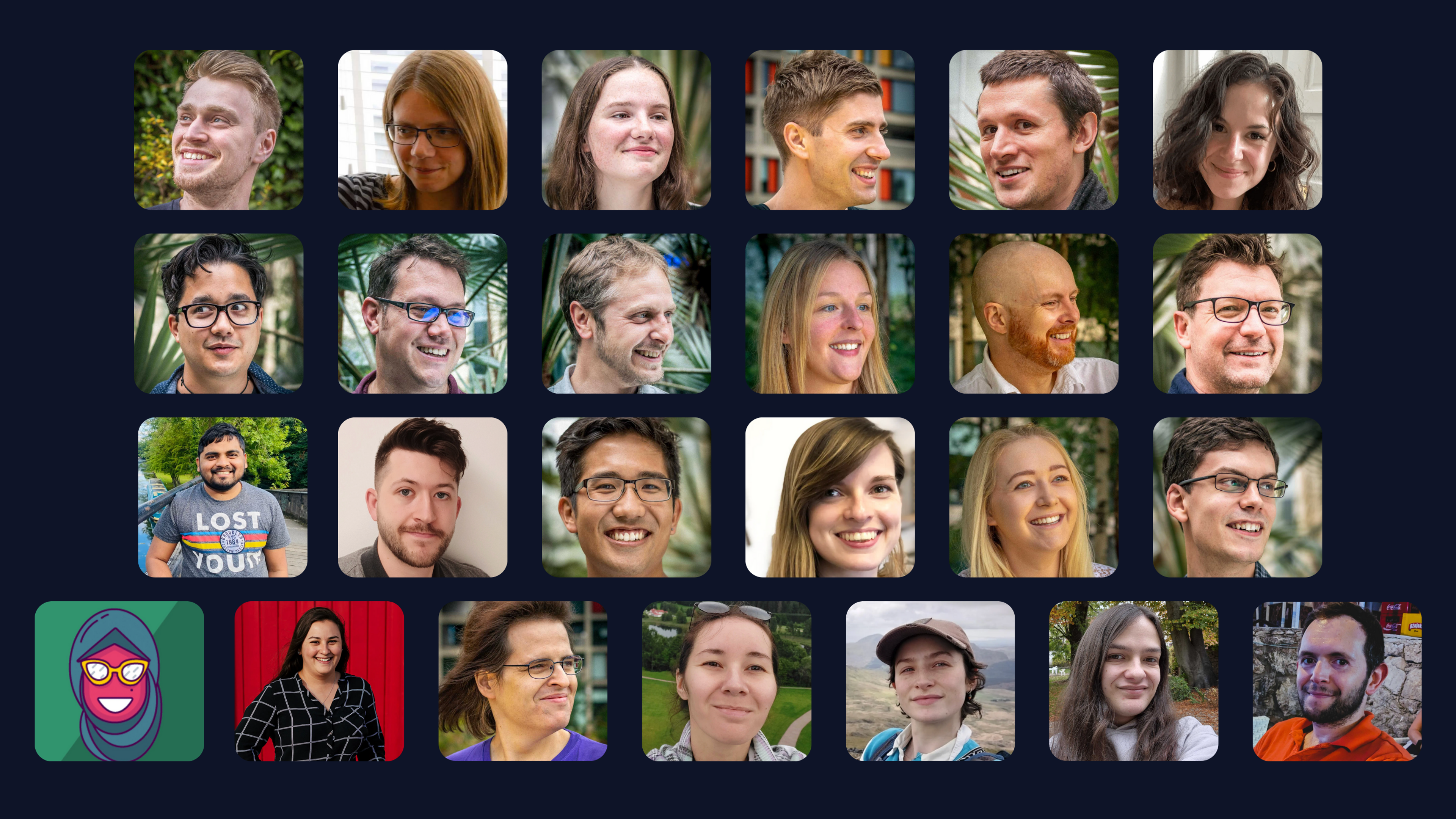 Collection of portraits of everyone who works with Hive