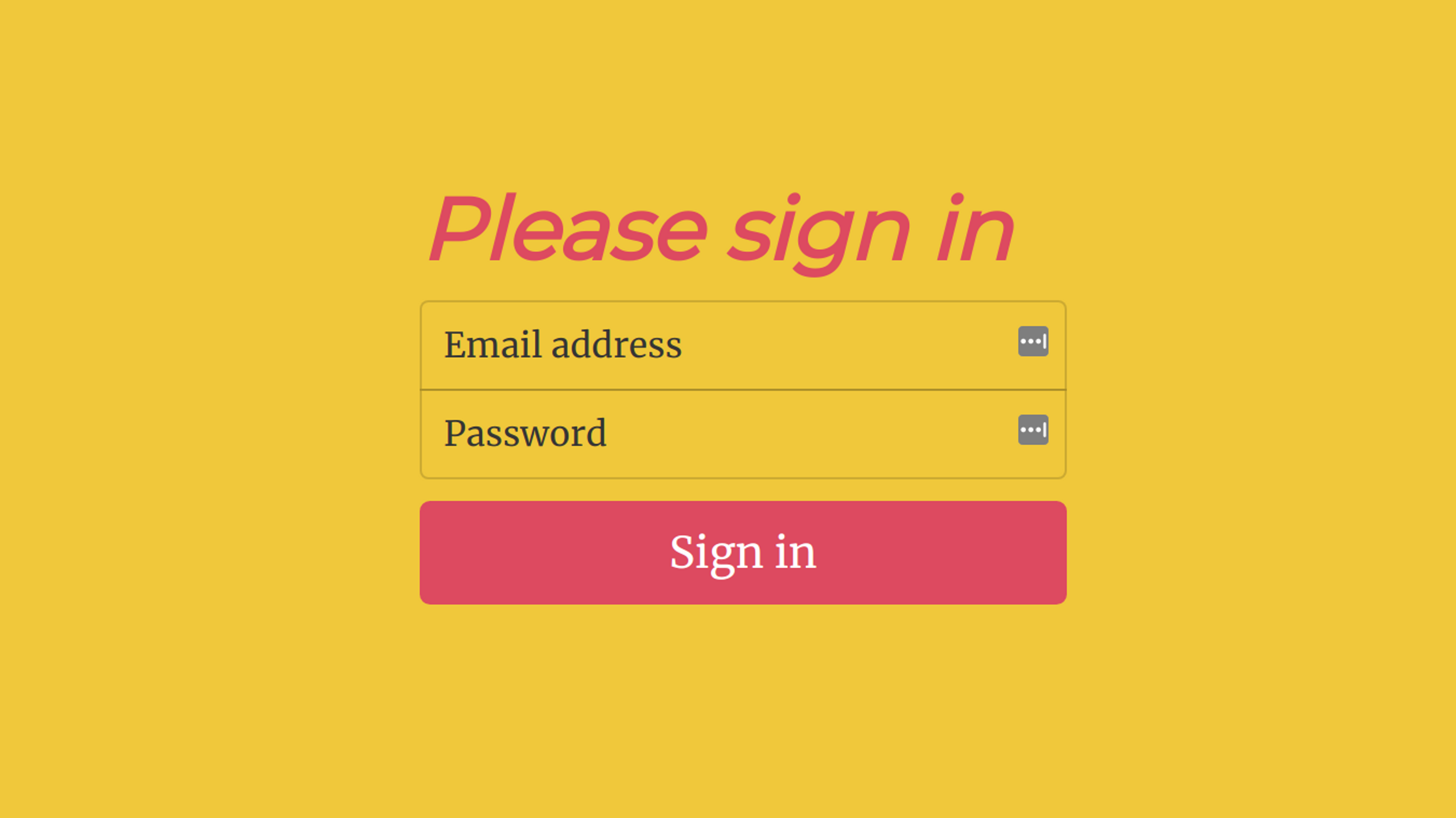 The Sign In page of the sample web application