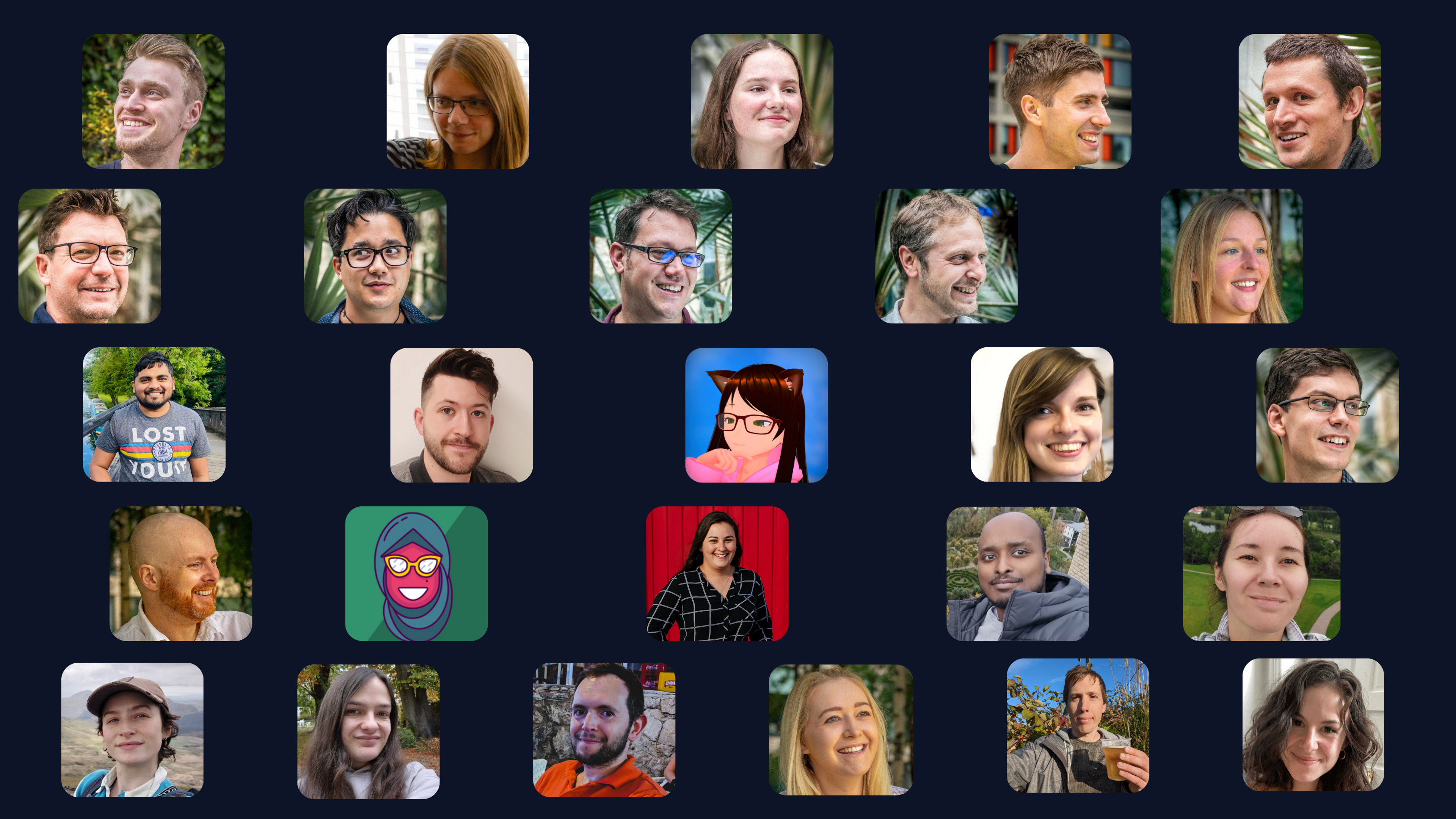 Collection of portraits of everyone who works with Hive