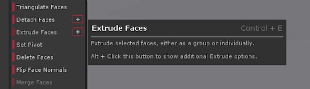 Use Extrude Faces options