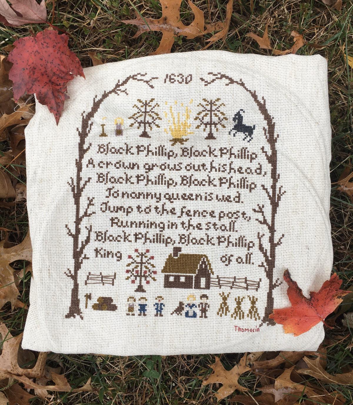 The Witch “Black Phillip” Sampler Cross Stitch Pattern · Wild Violet ...