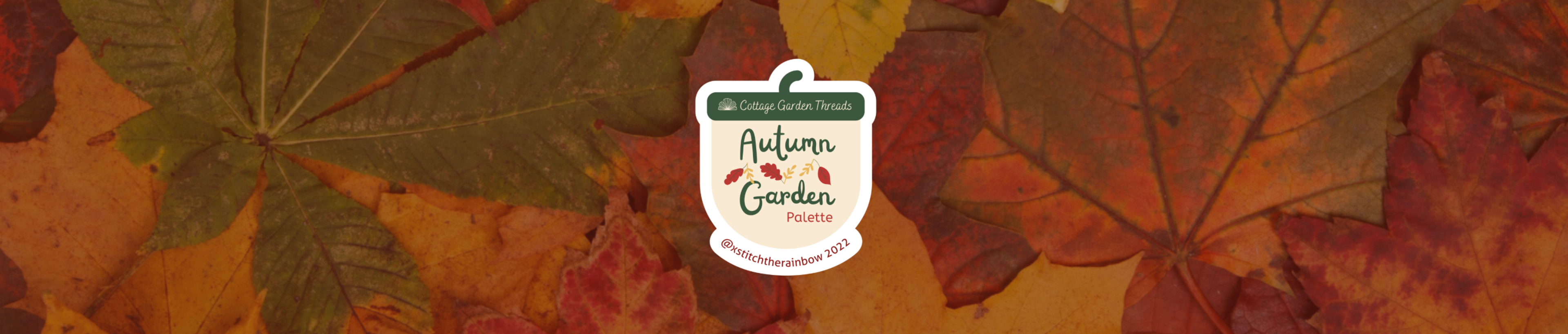 xstitch the rainbow autumn garden logo banner