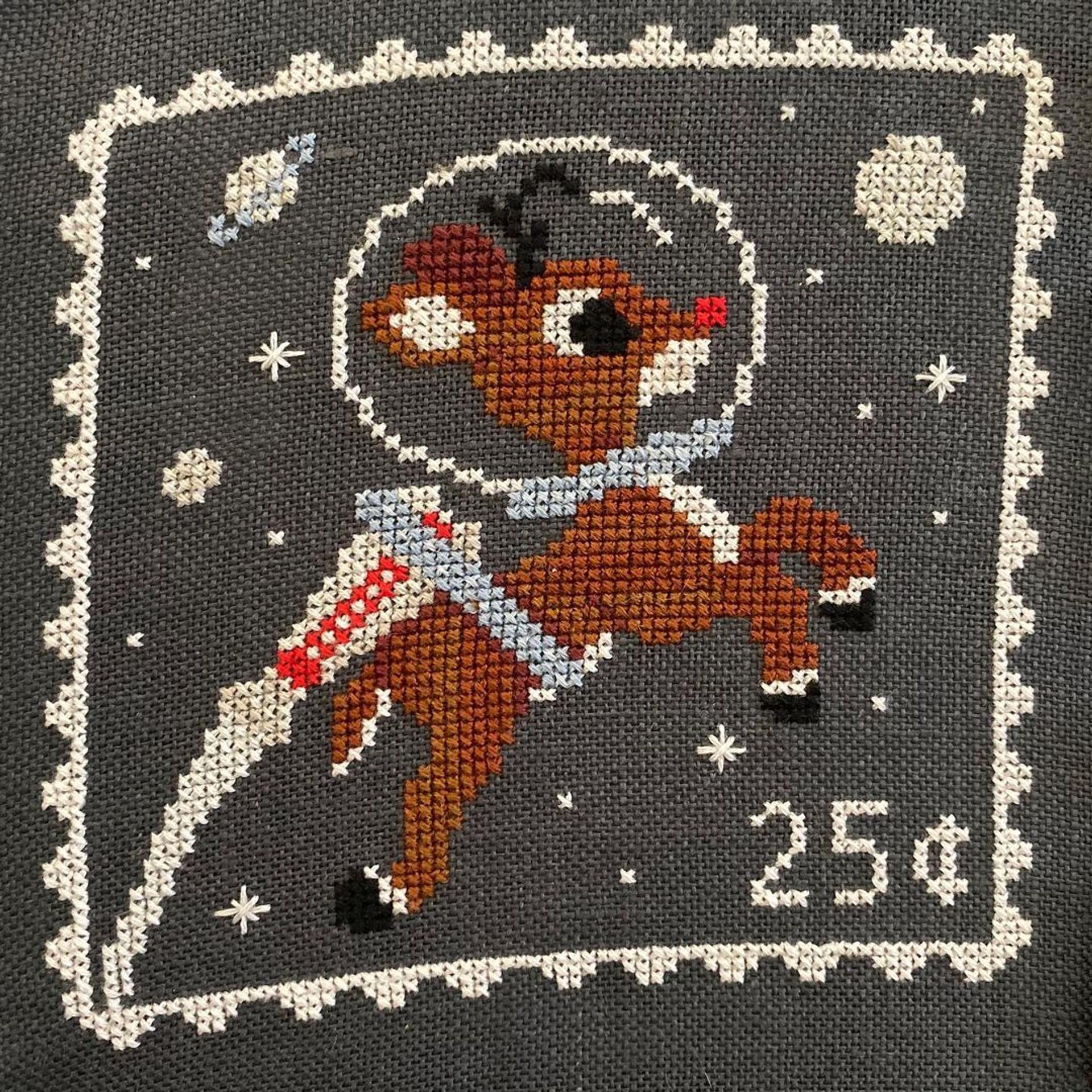 Astronaut Rudolph Postage Stamp Cross Stitch Pattern · Wild Violet ...