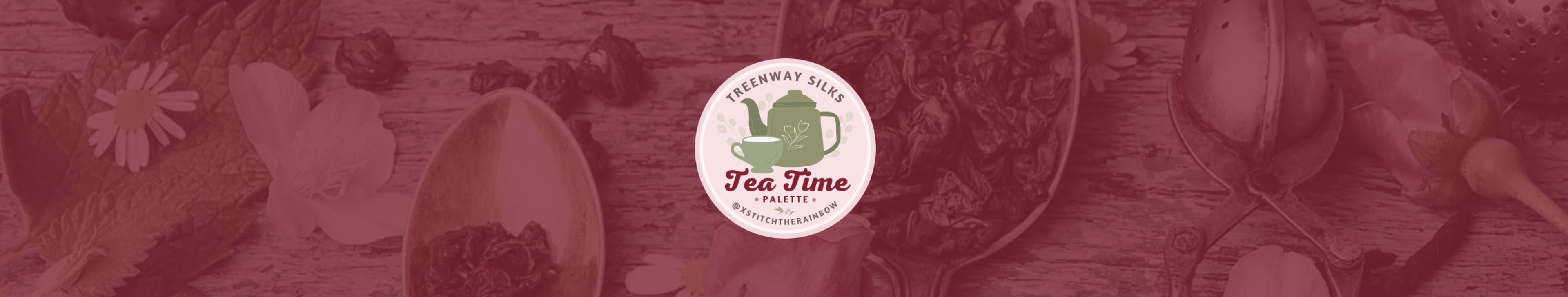 xstitch the rainbow tea time logo banner