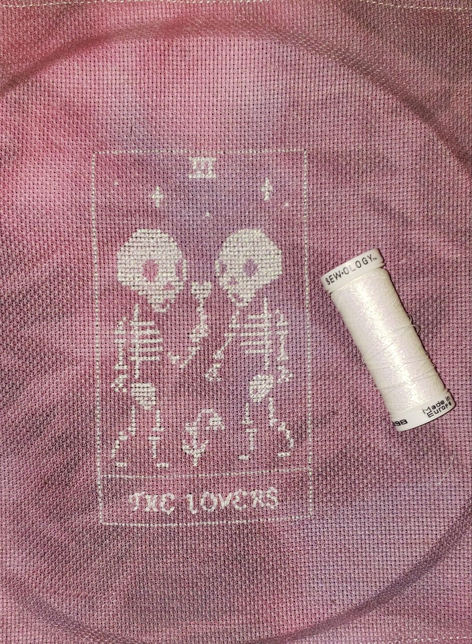 Primitive The Lovers Tarot Card Cross Stitch Pattern · Wild Violet