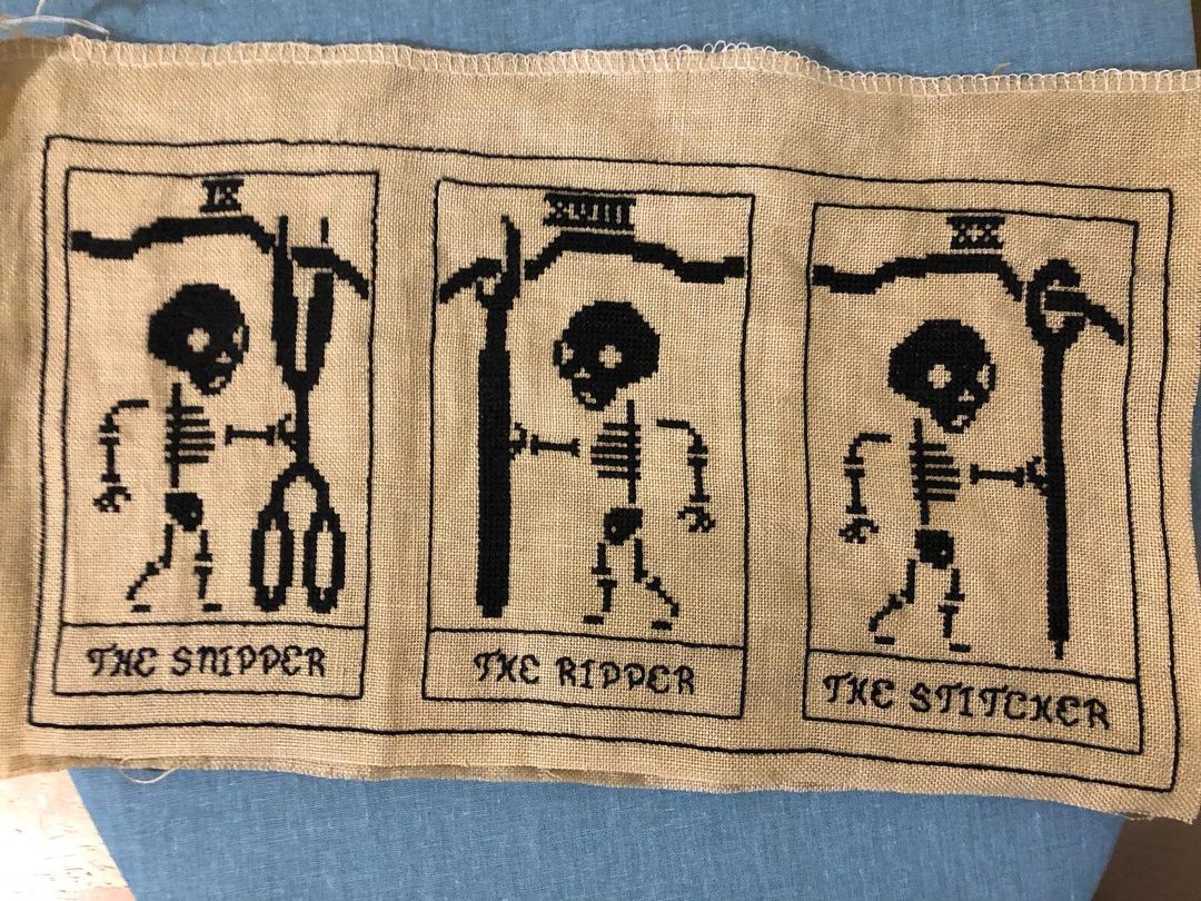 Primitive Tarot Skeletons Cross Stitch Patterns · Wild Violet