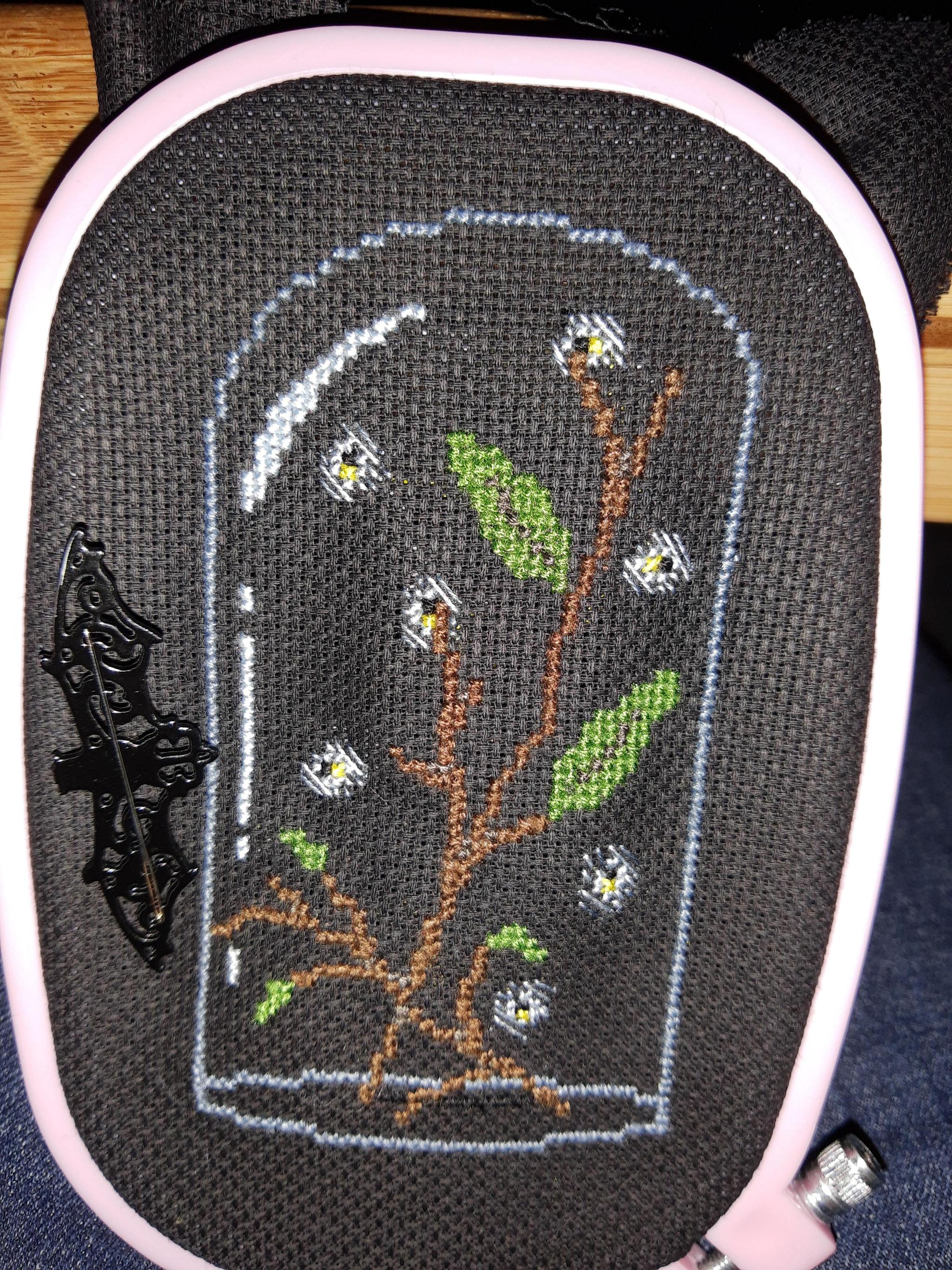 Terrarium Full of Fireflies Cross Stitch Pattern · Wild Violet Cross Stitch